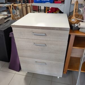 meuble 3 tiroirs gris