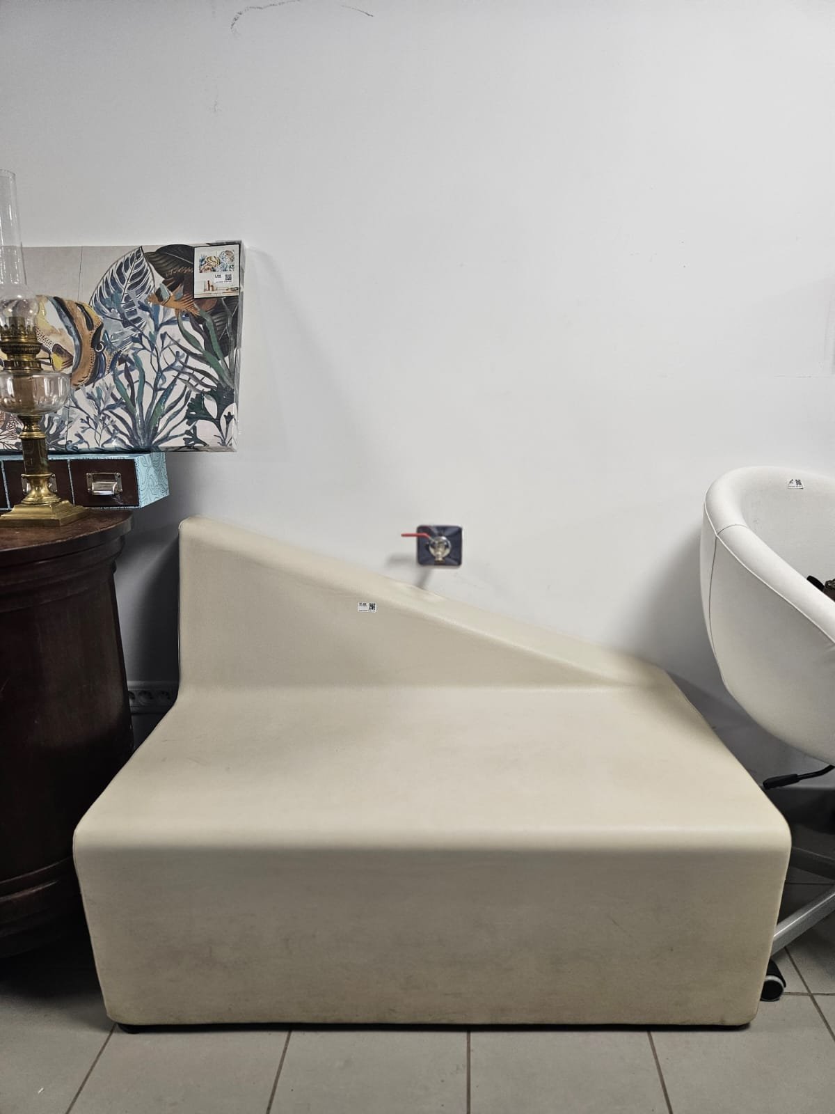 Banquette cuir blanc design